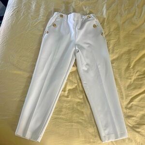 Zara white high-waist pants